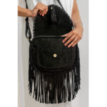 Hand Stitch Cowhide Fringe Bag - Image 4