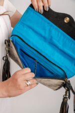 Cowhide Tooling Carving Fringe Bag - Image 7